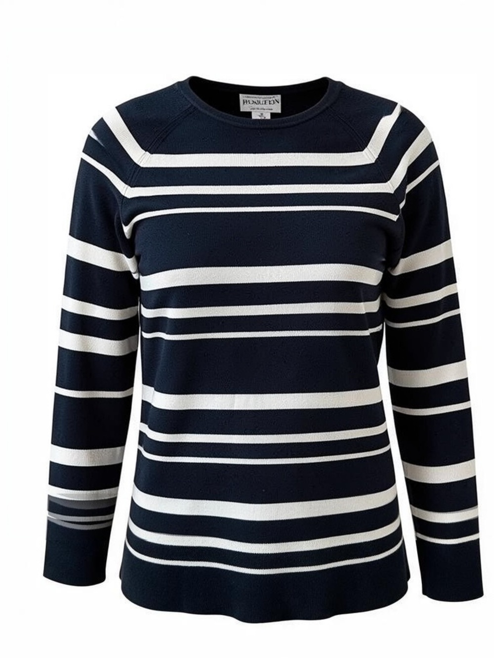 PENDLETON black & white striped 3/4 sleeve sweater size Medium